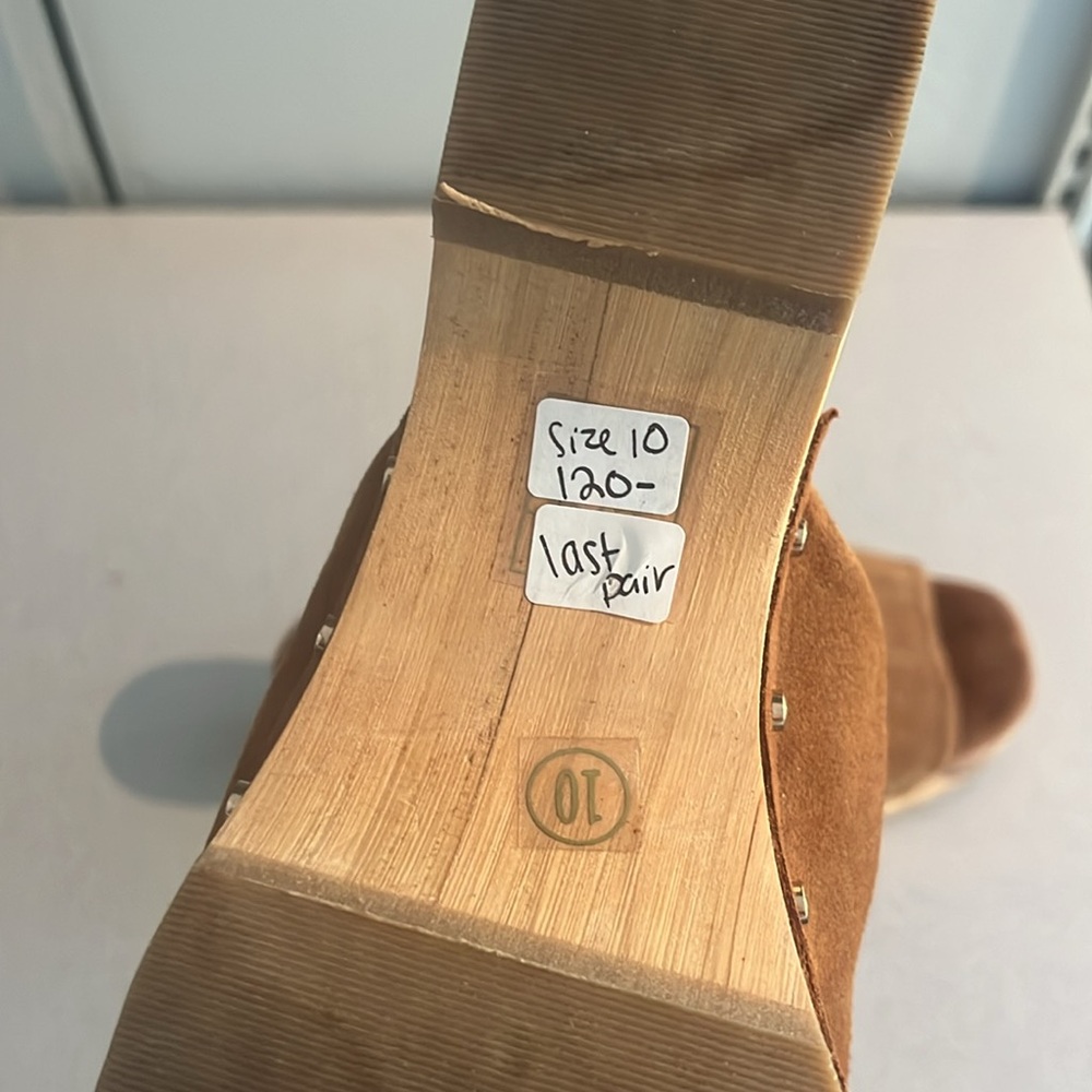 Dolce Vita wood platform mules with suede upper - Picture 4 of 6